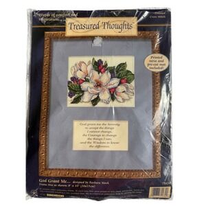 VTG Dimensions Serenity Prayer Cross Stitch Kit Serenity Prayer Floral